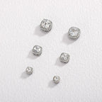 Unisex Jewerly "TOPGRILLZ 1 Pair Square Iced Out Cubic Zirconia Brass Magnetic Ear Clip Simple Fashion No Piercing"