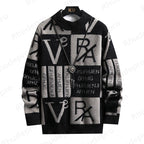 Men Sweater "Stripe Pullovers Printing Round Neck Sweater"