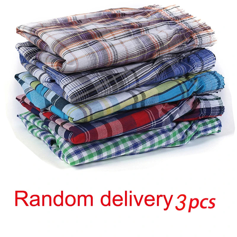 Men Woven Boxer Loose Shorts Underwear / 3pcs/5pcs/7pcs
