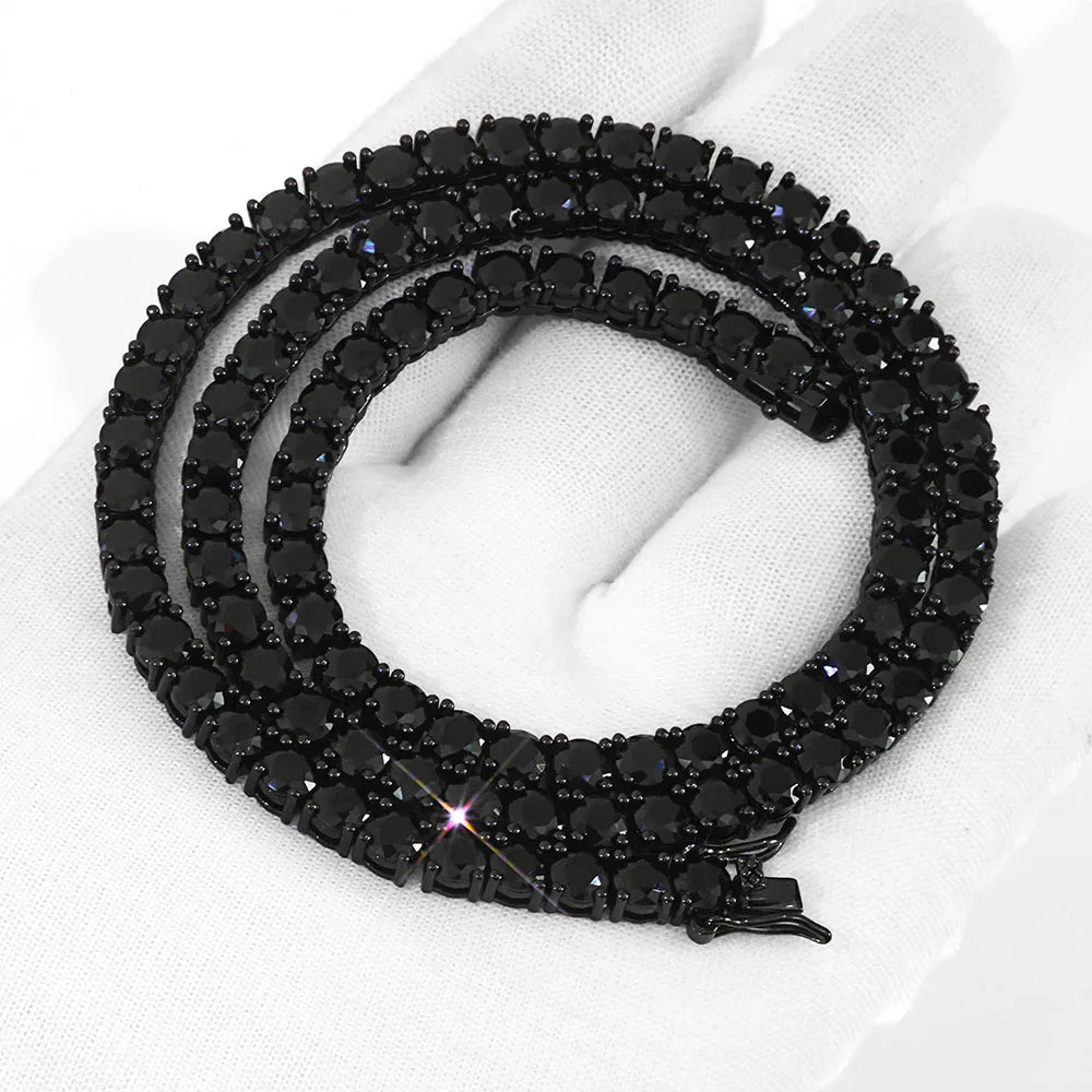 Unisex Jewelry & Accessories "Black CZ Tennis Chain Bracelet Hip Hop Black Ice Plated Tennis Bracelet Men and Women"