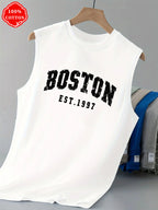 Men Tank Shirt "BOSTON Vintage print"