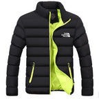 Men Parkas "winter coat solid color stand up collar zipper windproof"