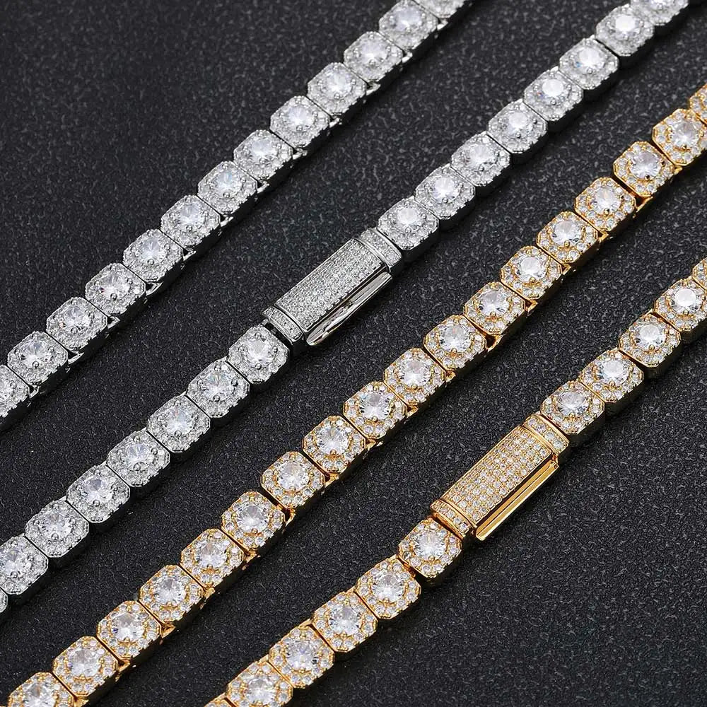 Unisex Jewelry & Accessories "HHIOK Hip Hop Style 5/7mm Iced Tennis Chain 18K Gold Plated 5A Cubic Zirconia Fashion Exquisite Bracelet"