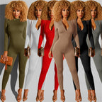Women Jumpsuit "Casual Sporty Solid Bodycon Jumpsuit Women Outfits Long Sleeve"