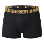Men’s Classic Boxer Briefs – Gold Patterned Waistband / 5pcs