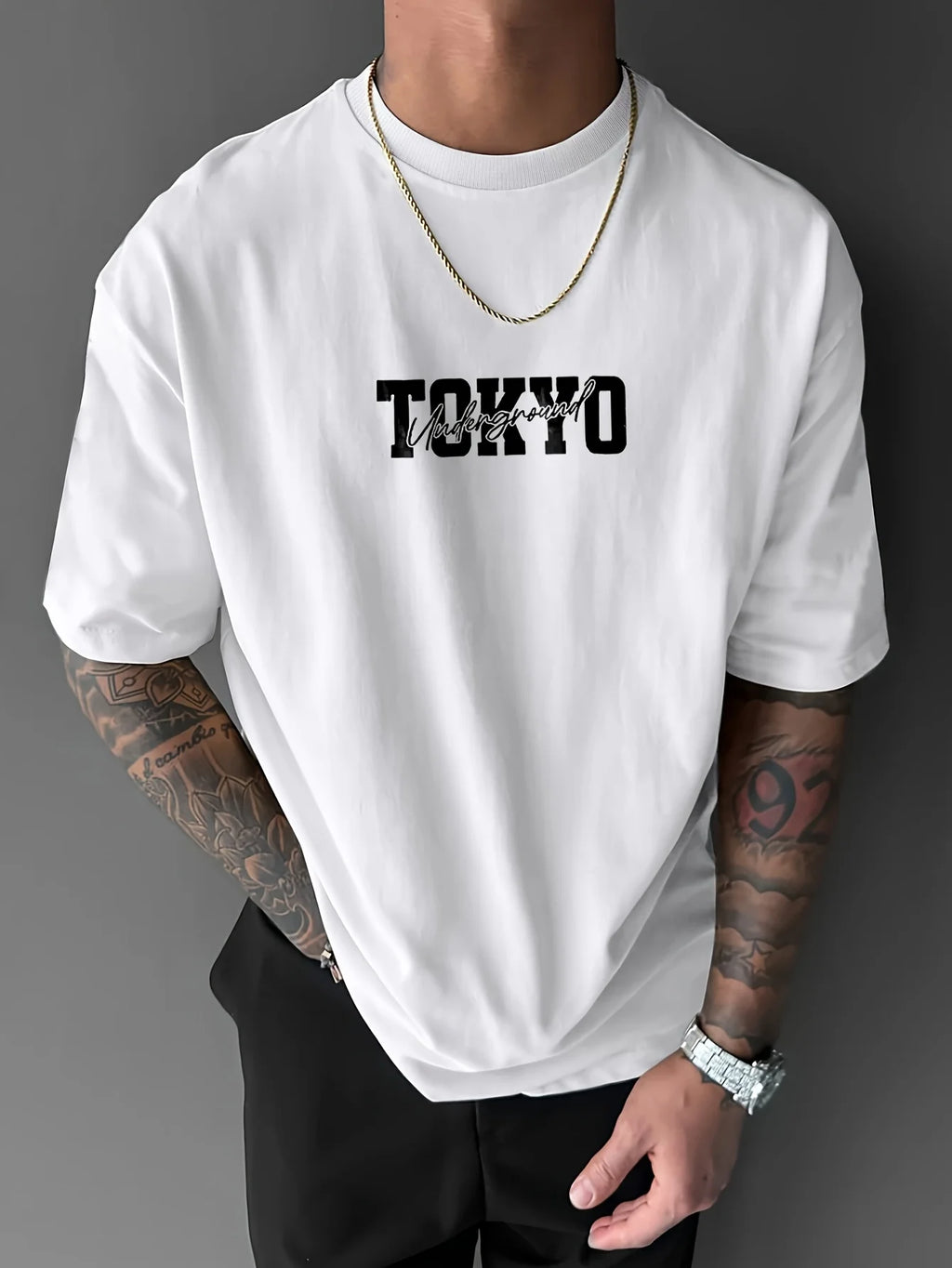 Men T-Shirt "Tokyo Underground With Racing Car"