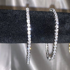 Unisex Jewelry & Accessory "Tennis Bracelet White Gold filled 3-5mm Round Simulated Diamond Bracelets"