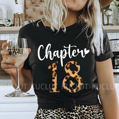 Chapter 18th Tshirt Female Tops Fashion Leopard Graphic Print Women T-Shirt Birthday Girls Party Tee Harajuku Short Sleeve Shirt