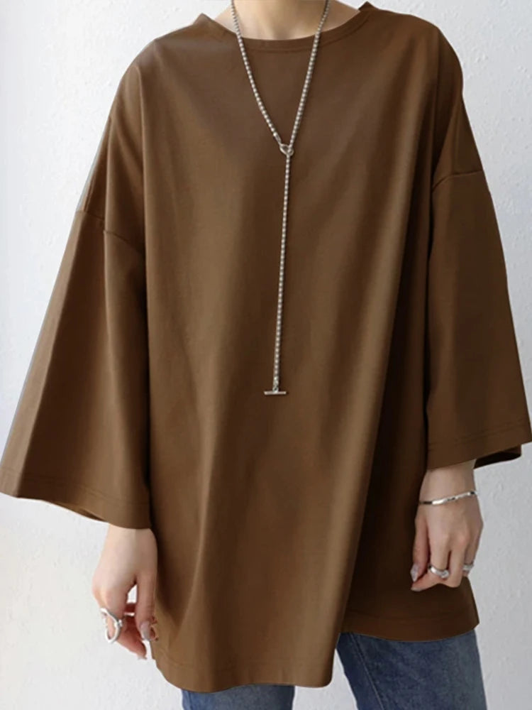 Women Blouse & Shirt "ZANZEA Women Blouses Casual Loose Long Flare Sleeve Solid Color Blusas Mujer"