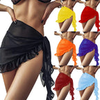 Women Cover "Ruffle Bikini Cover Ups Short Skirt for Women 2024 Summer Sun Protection"