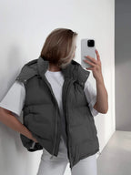 Women Coat & Jacket "Winter Sleeveless Hooded Puffer Vest Hot Trendy Outerwear Fashionable Spicy Girls Coats Vests"